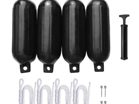 Maxbell 4x Boat Fender Bumpers Shield Protection Yacht Sailboats Docking Marine Dock Black Discount